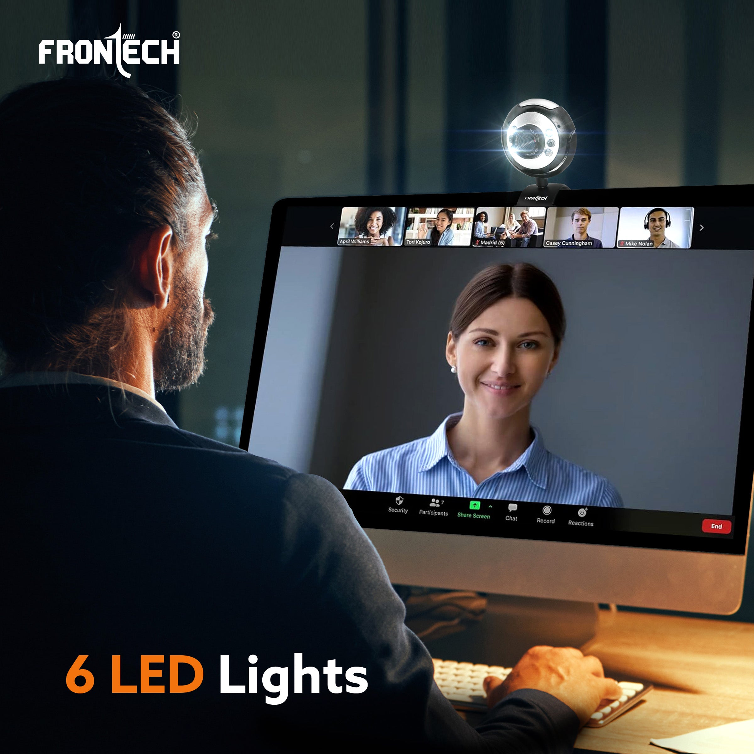 Frontech Digital Webcam with Built-in Mic & LED Lights (2251) Frontech Digital Webcam with Built-in Mic & LED Lights (2251)